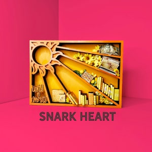 Sunshine mini Bücherregal svg für Glowforge Lasercutter, Geschenk für Outdoory BFF, ästhetisches Bücherregaldekor, Dekor Boho, booktok merch