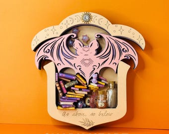 Spring-o-Ween 2025: Flying bat hanging miniature bookshelf