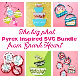 Pyrex svg Dateien bundle für Glowforge, Laserdateien für Acrylglas, Pyrex Schalen Ornamente, Pyrex Schmuck, Pyrex Magnet, Geschenk für Pyrex Sammler
