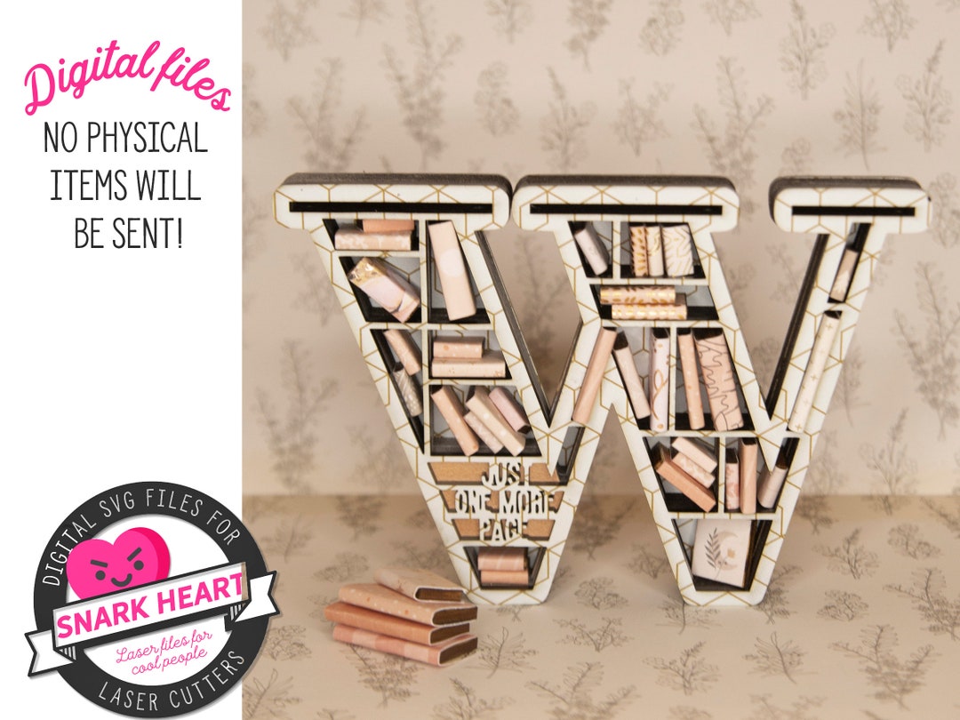 Initial Svg Bookshelf Ornament Laser Cut Files for Wood, Grannycore ...