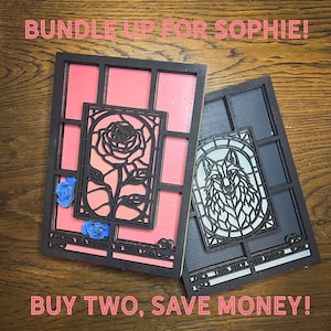 Lot d'étagères miniatures, cadeau de l'équipe Sophie pour femme divorcée, fichier numérique DIY laser uniquement, expositions d'artisanat svg rose et loup, best-seller