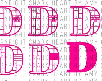 Letter D initial svg bookshelf ornament laser cut files for wood, grannycore gift for libriarian, diy crafts for gifts, alphabet ornament