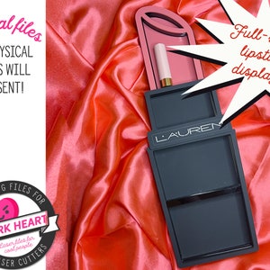 soporte de lápiz labial de gran tamaño, estante de almacenamiento de lápiz labial svg para láser, decoración de tubo de brillo de labios elegante para pared, organizador de maquillaje para tocador