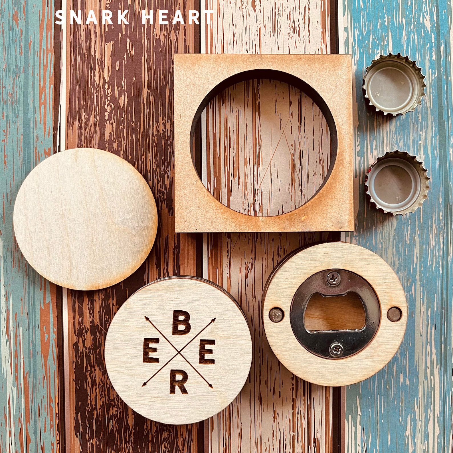 Wood Beer Bottle Opener Cut Files for Laser Cutter Bottle Cap Etsy