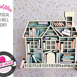handgemachtes Geschenk für Makler, Buchgeschenke für Frauen, Cottage-Dekor Boho, Cottagecore-Hausdekor. Fantasy Bücherregal, Mini Bücherregal und Bücher