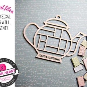 estantería en miniatura de tetera para láser glowforge, archivos láser fáciles para regalo de bricolaje para amantes de los libros, divertido regalo diy láser svg para el día de las madres presente