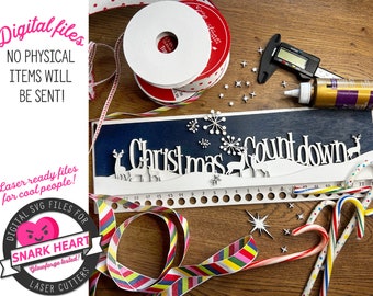 Calendario de adviento, Candy cane Coutdown SVG, archivo Glowforge, kitschmas, decoración navideña MCM para manto, archivo svg láser, archivo de calendario de Navidad