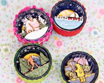 Christmas Release 2025: soda bottle cap magnet dioramas