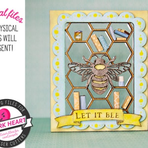 fichier d'étagère miniature d'abeille de miel pour le laser de glowforge, cas mini de livre d'amoureux d'abeille, cadeau d'abeille de bourdon pour l'amant de jardin, sauvez les abeilles svg