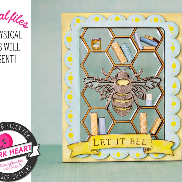 honey bee miniature bookshelf file for glowforge laser, bee lovers mini book case, bumble bee gift for garden lover, save the bees svg