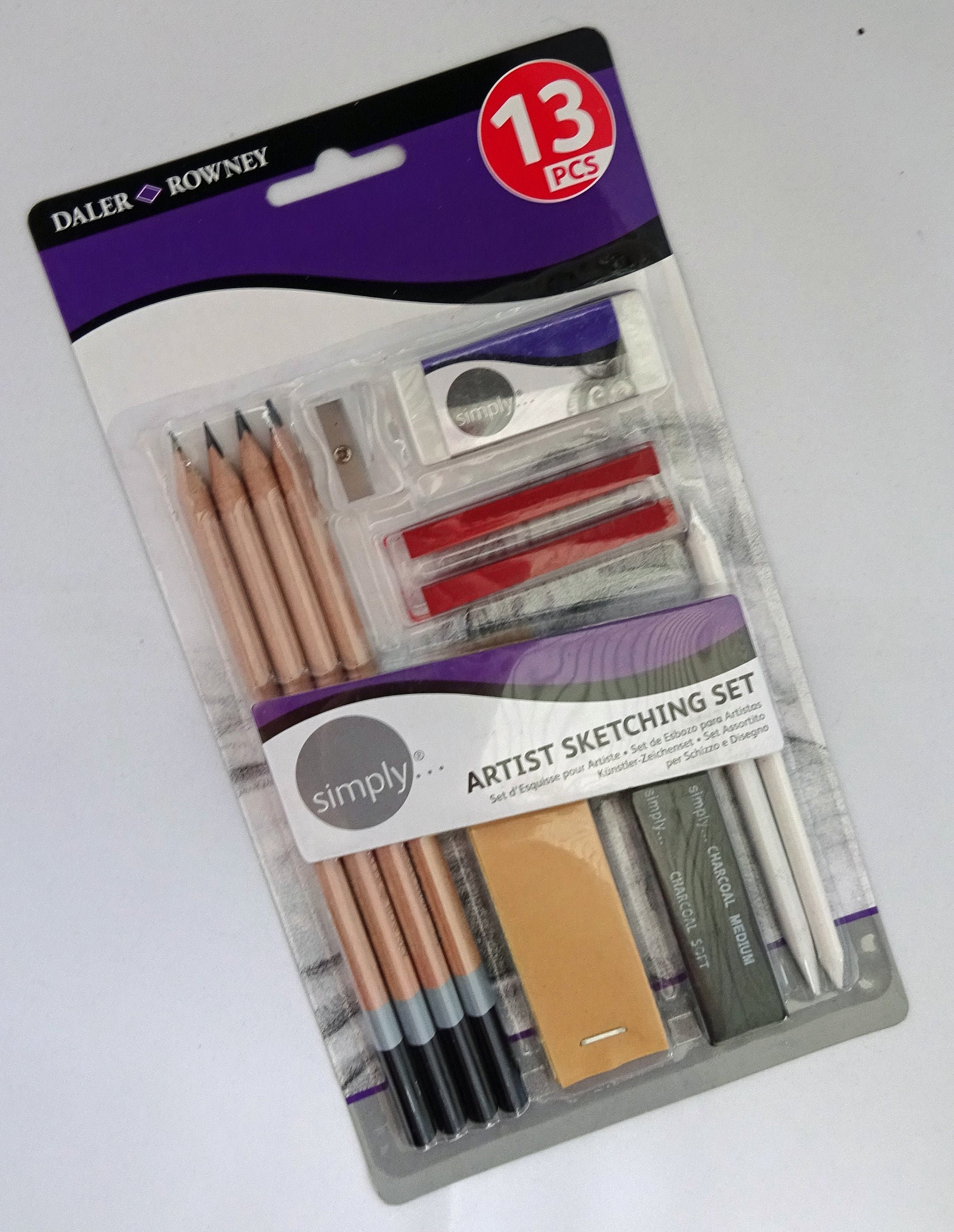 Simply Daler Rowney Artist Sketching Pencil Set 13 Items Etsy Ireland