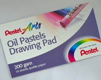 Oil Pastels Drawing Pad - Pentel Oil Pastels - Artist's Pastels - 200gsm 10 Sheets