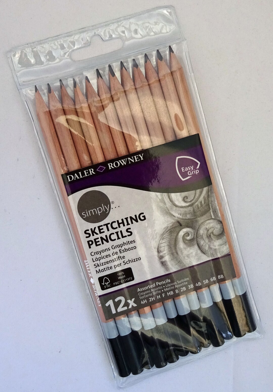 Daler Rowney Sketching Pencil Set of 12 Grades Etsy UK