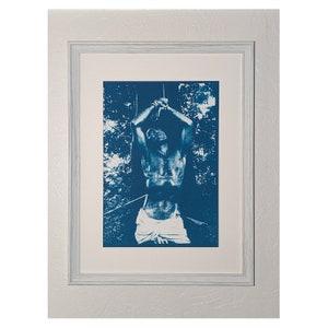 Mishima - San Sebastiano - Stampa Blu - Carta Fine Art - Giappone - Deco - Icona Gay - senza cornice