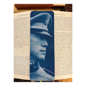 Yukio Mishima Cyanotype Bookmark - Unique Blue Print - Handmade Marque Page - Literary Gift - Signet for Book Lovers