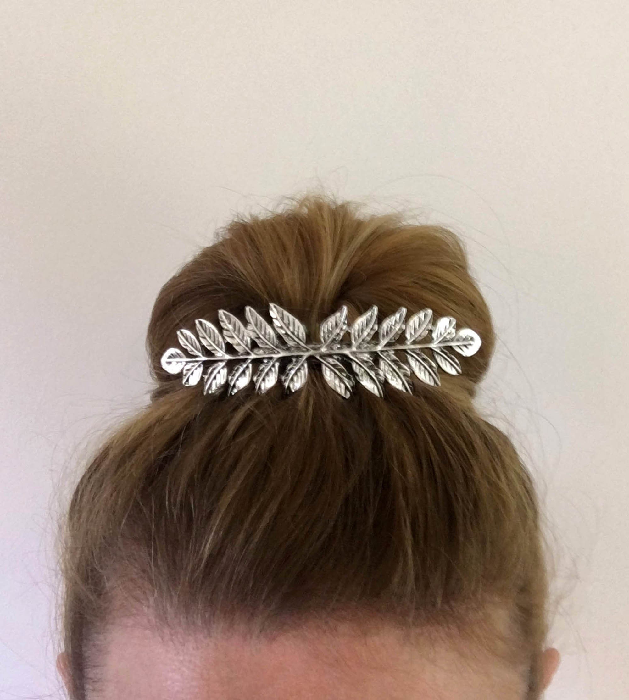 Decorative Silver Metal Hair Comb / Bun Comb / Hair Decoration Etsy