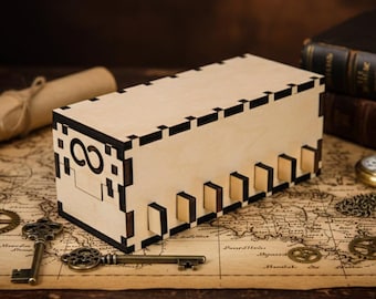 Drewniane pudełko z łamigłówkami Cygnus: Ukryty schowek, logika IQ, łamigłówka biurkowa 3D