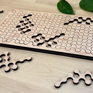 Octagonal Fractal Wooden Puzzle | Smart Gift for Adults and Kids | Desk Puzzle | IQ Logic Puzzle