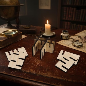 Binary Grid 4: Original Wooden Puzzle Brain Teaser