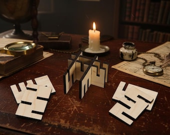 Binary Grid 4: Oryginalna drewniana łamigłówka