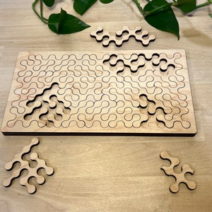 Rounded Fractal Wooden Puzzle | Smart Gift for Adults and Kids | Desk Puzzle | IQ Logic Puzzle
