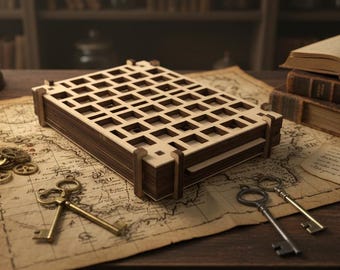 34 Step Icarus Hidden Compartment Maze Puzzle Box
