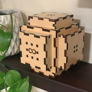 Nova | Original Wooden Puzzle Box | Hidden Compartment | Smart Gift for Adults and Kids | Desk Puzzle | IQ Logic 3D Puzzle