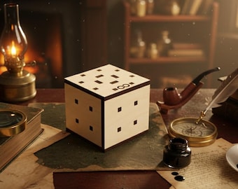 Antares Wooden Puzzle Box: 11-Step Hidden Compartment Brain Teaser