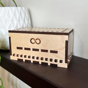 Implicitus | Original Wooden Puzzle Box | Hidden Compartment | Smart Gift for Adults and Kids | Desk Puzzle | IQ Logic 3D Puzzle