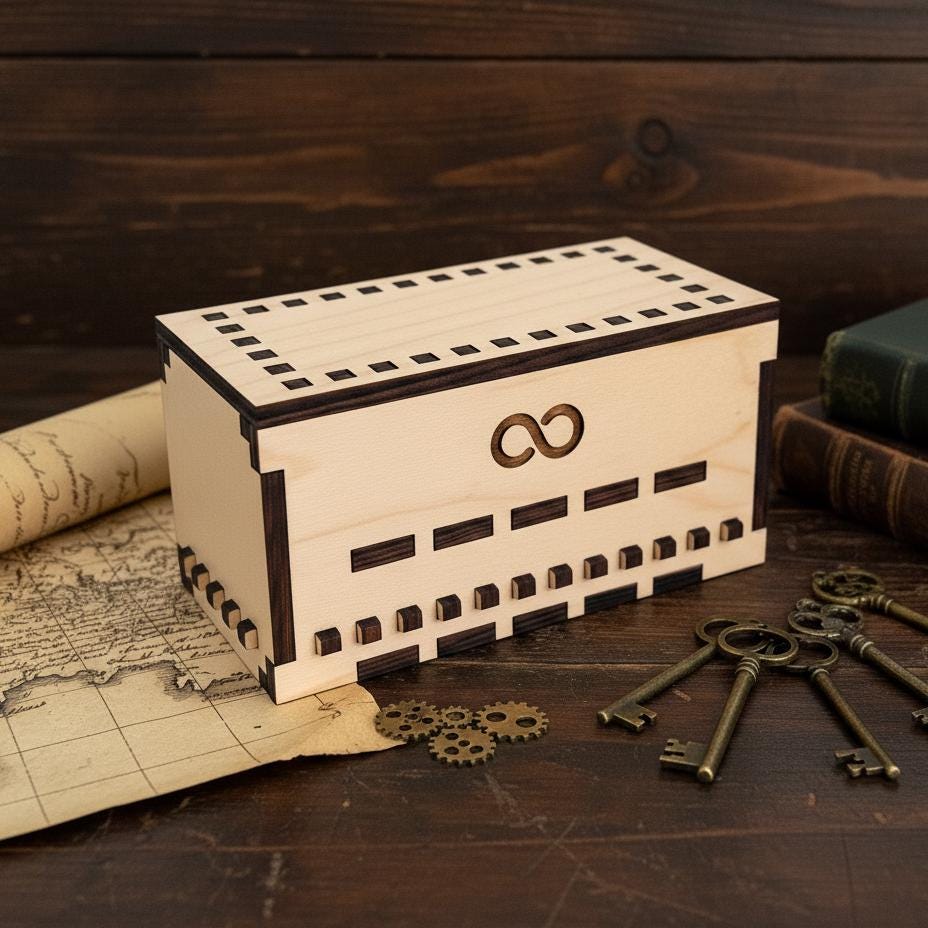 Scatola Puzzle Implicitus In Legno, Cubo 5x5x5, Con Scomparto Segreto, Regalo Intelligente