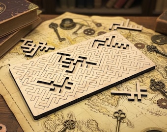 Fraktalna prostokątna układanka z drewna klonowego