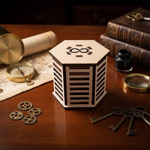 Silvaneo Wooden Puzzle Box: Hidden Compartment, IQ Logic 3D Puzzle