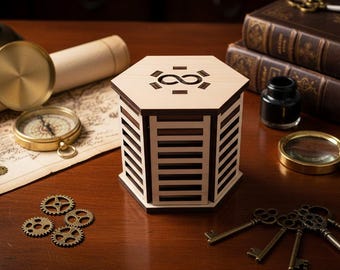 Drewniane pudełko z łamigłówkami Silvaneo: Ukryty schowek, układanka logiczna 3D IQ