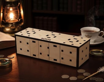 Altair Drewniane Pudełko Łamigłówek: 27-stopniowa Łamigłówka z Ukrytym Schowkiem