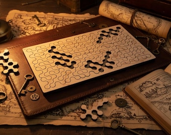 Ośmiokątna układanka fraktalna z drewna klonowego