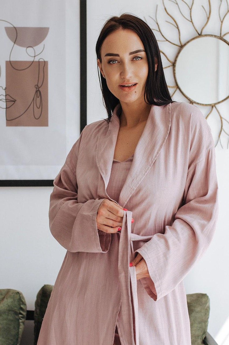 Natural Linen Woman's Bathrobe / Turkish Bathrobe/ Home Etsy