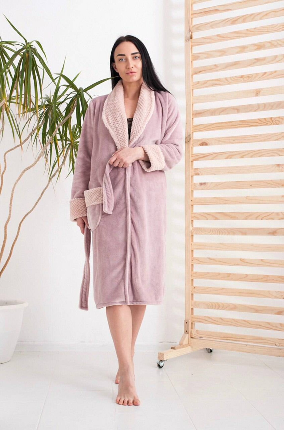 Soft Terry Plush Warm Woman's Bathrobe / Fleece Etsy