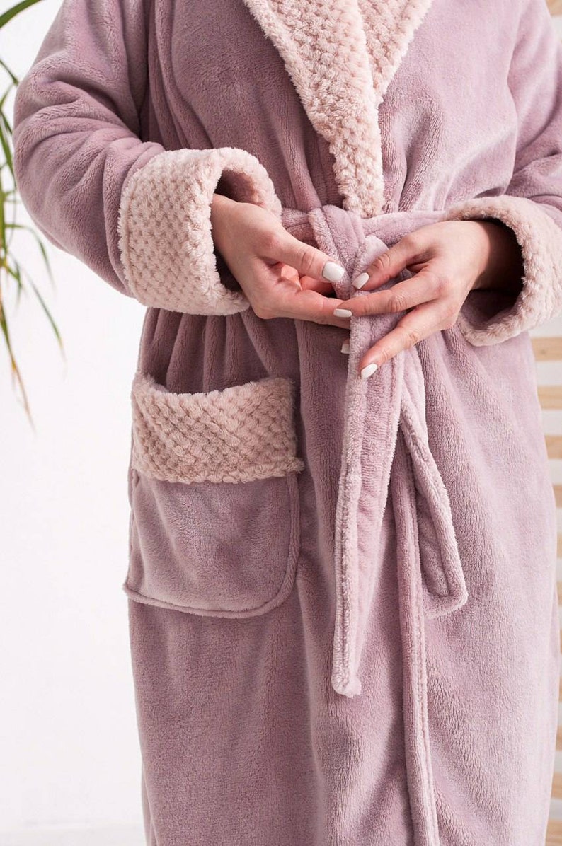 Soft Terry Plush Warm Woman's Bathrobe / Fleece Etsy