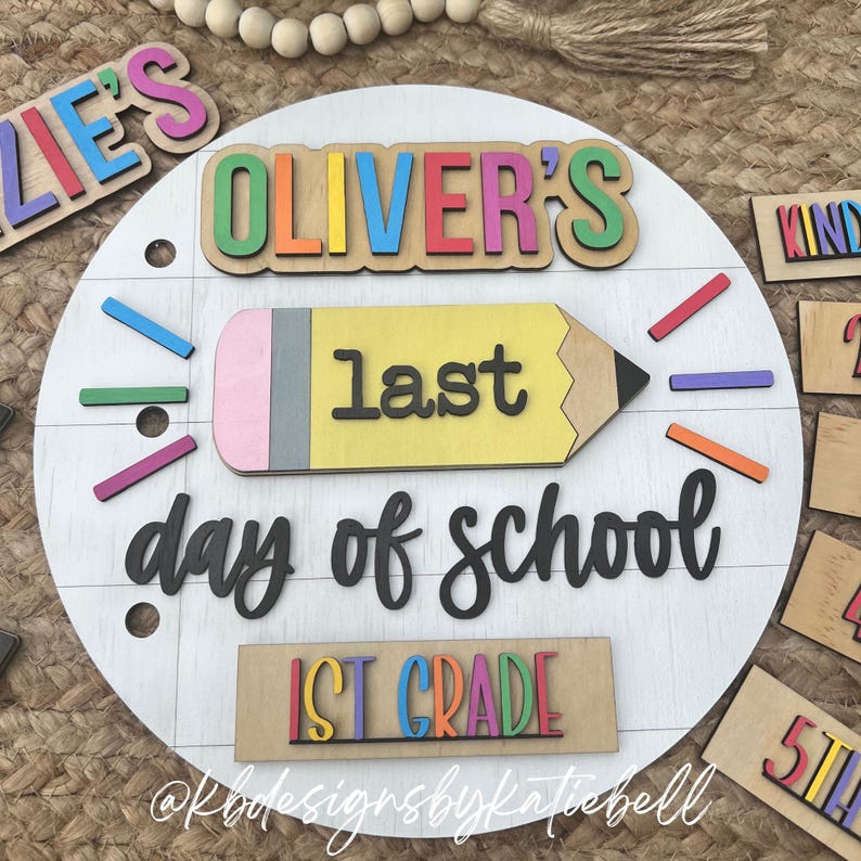 Personalized First Day of School Interchangeable Name Sign, Last Day of School Sign, 100th Day of School Sign, Picture Prop, K-12 Grades bild 12