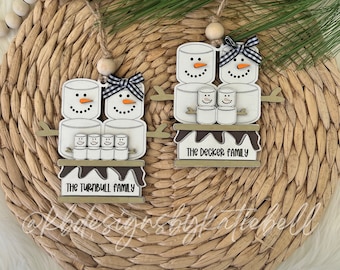 Custom Marshmallow Family Christmas Ornaments