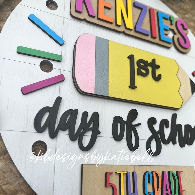 Personalized First Day of School Interchangeable Name Sign, Last Day of School Sign, 100th Day of School Sign, Picture Prop, K-12 Grades bild 13