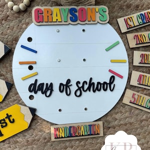 Personalized First Day of School Interchangeable Name Sign, Last Day of School Sign, 100th Day of School Sign, Picture Prop, K-12 Grades bild 7