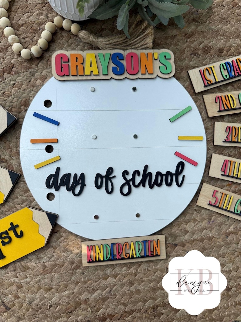 Personalized First Day of School Interchangeable Name Sign, Last Day of School Sign, 100th Day of School Sign, Picture Prop, K-12 Grades bild 7
