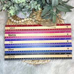 Custom Engraved Wooden Ruler, Back to School Supplies, 12” Ruler ...