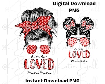 Mama mini PNG, amato mamma, amato mini PNG download, sublimazione, file digitali, San Valentino png, cuori, rosso e rosa