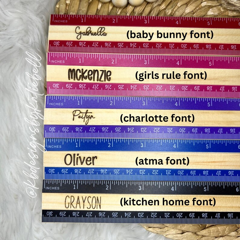 Custom Engraved Wooden Ruler, Back to School Supplies, 12” Ruler ...