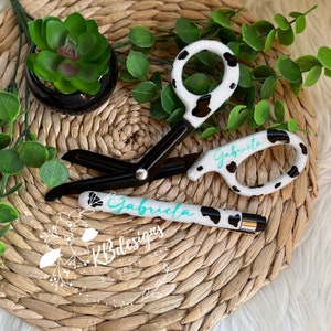 Cow Print Medical Set, Cow print Shears, Cow Penlight, Penlight and Shears, EMT Shears, Farm, Glitter medical set, Nursing student gift