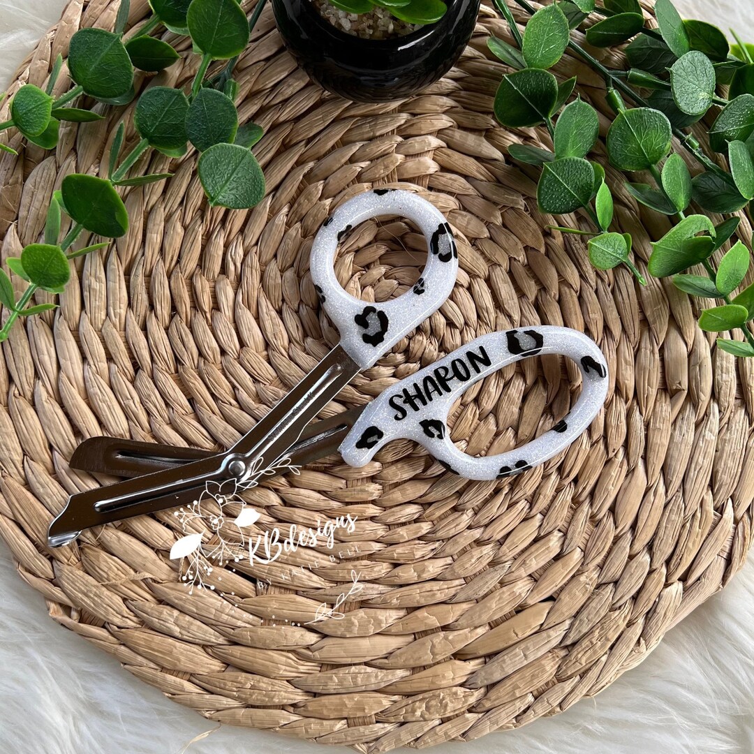 Personalized Medical Scissors, EMT Shears, Trauma Shears, Snow Leopard