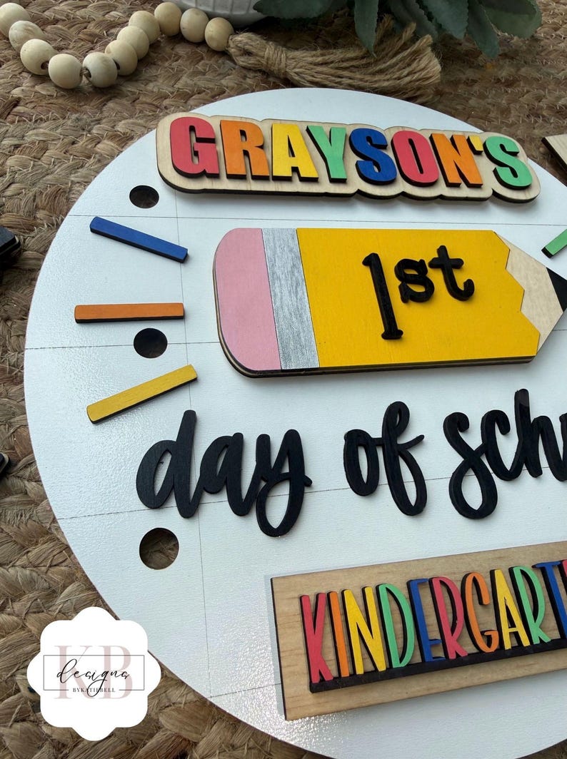 Personalized First Day of School Interchangeable Name Sign, Last Day of School Sign, 100th Day of School Sign, Picture Prop, K-12 Grades bild 9