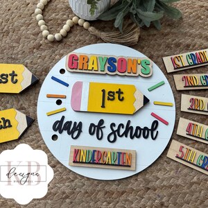 Personalized First Day of School Interchangeable Name Sign, Last Day of School Sign, 100th Day of School Sign, Picture Prop, K-12 Grades bild 2